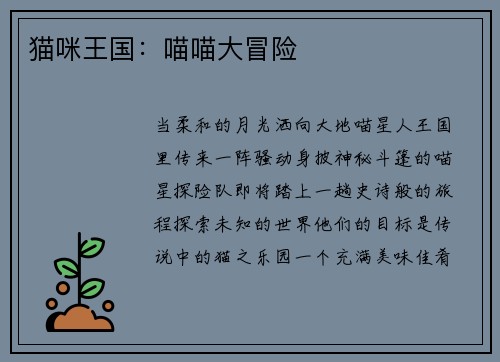 猫咪王国：喵喵大冒险